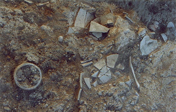 Iron Age 800 BC pottery crushed on the floor (photo #p32)